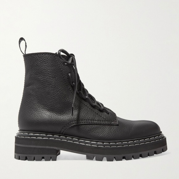 Proenza Schouler Lug Sole Combat Boots in Grainy Black, 40.5 - Picture 1 of 11